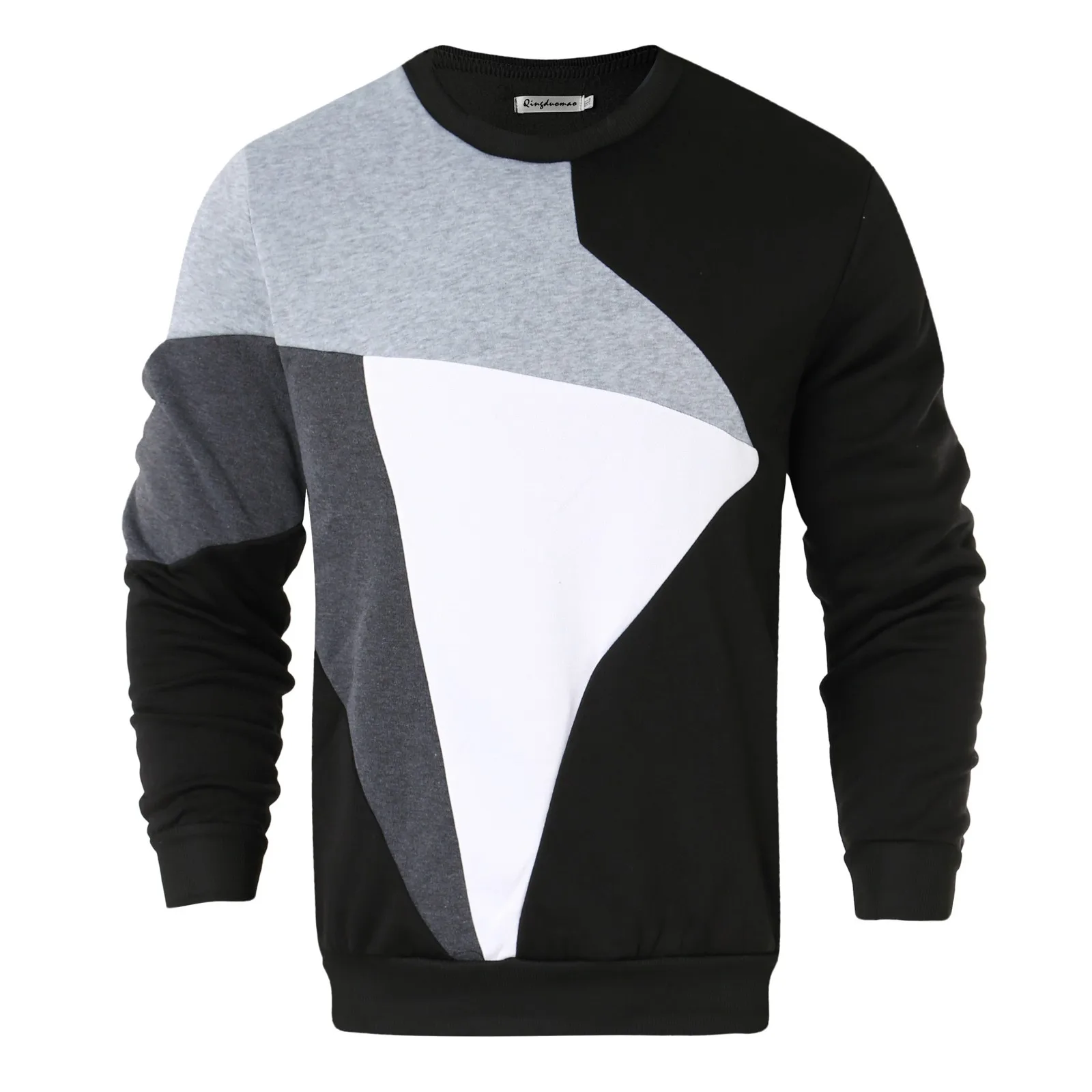 Autumn Winter Patchwork Long Sleeve Men's Pullover Sweater 2024 Plus Size Loose Casual Crewneck Knitted Sweatshirt Oversize Tops