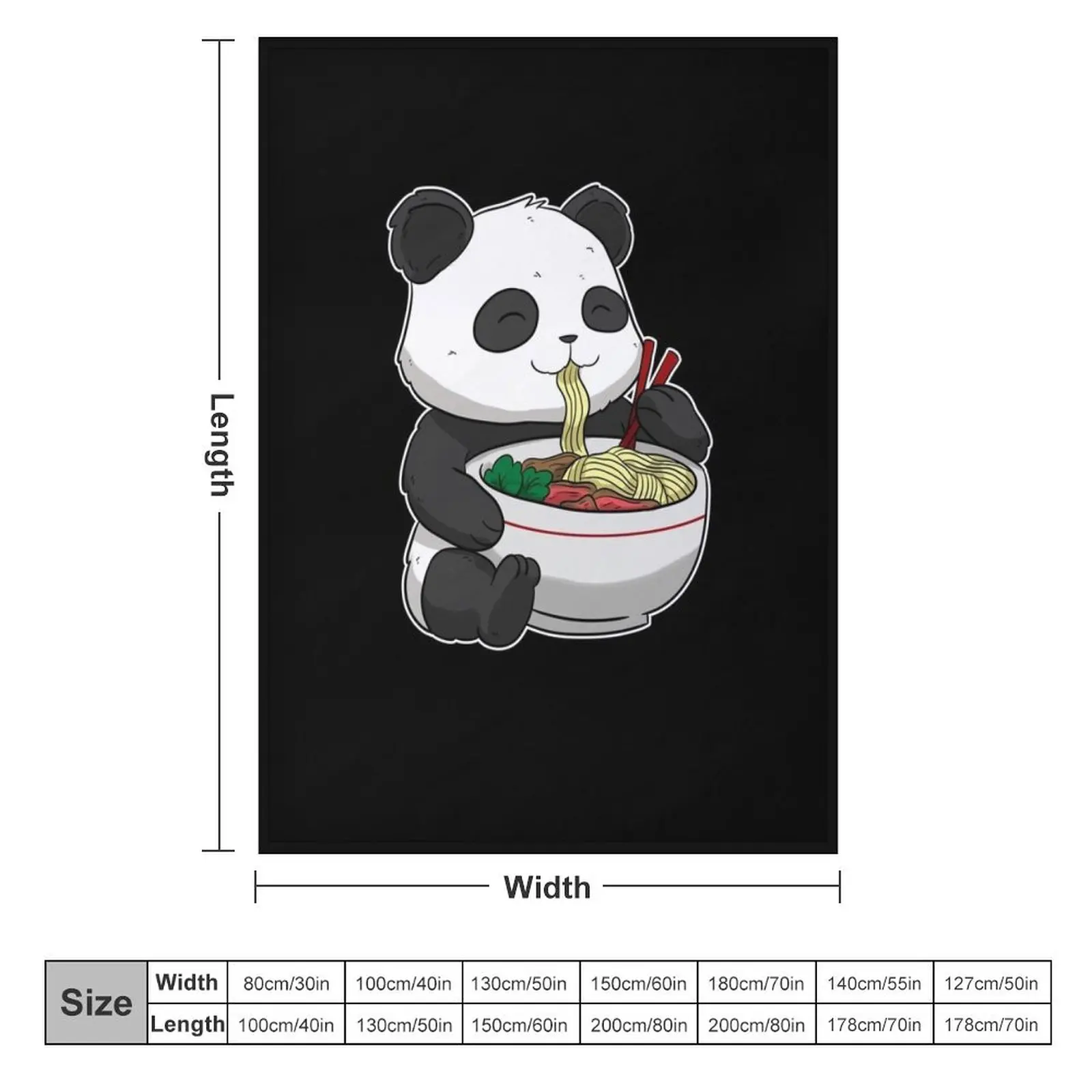 Pho Asian Soup Vietnam Noodle Soup Ramen Panda I Gift Idea Throw Blanket Cute Stuffeds Moving Flannel Fabric Blankets