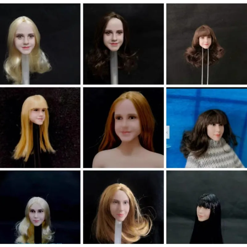 

1/6 Scale Europe America Emma Watson Head Sculpt Female Soldier Head Carving Model for12" Action Figures Pale Skin Body