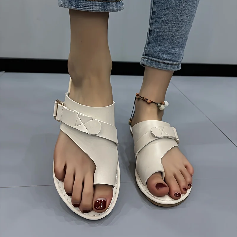 Women Slippers Outside Casual Beach Women Shoes Summer New Flats Flip Flop Sandals Walking Clip Toe Rome Buckle Ladies Slides