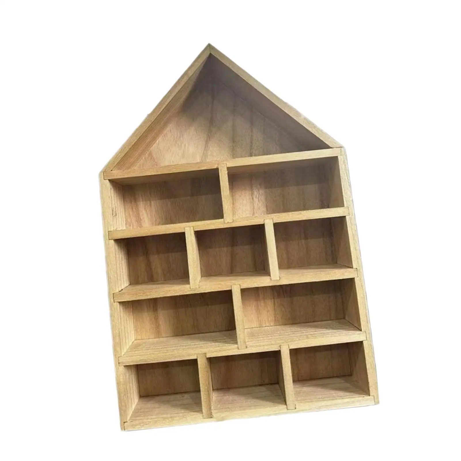 Shadow Box Display Shelf Rustic Wooden Wall Storage Organizer Shelf Display Case for Entry Hallway Decor