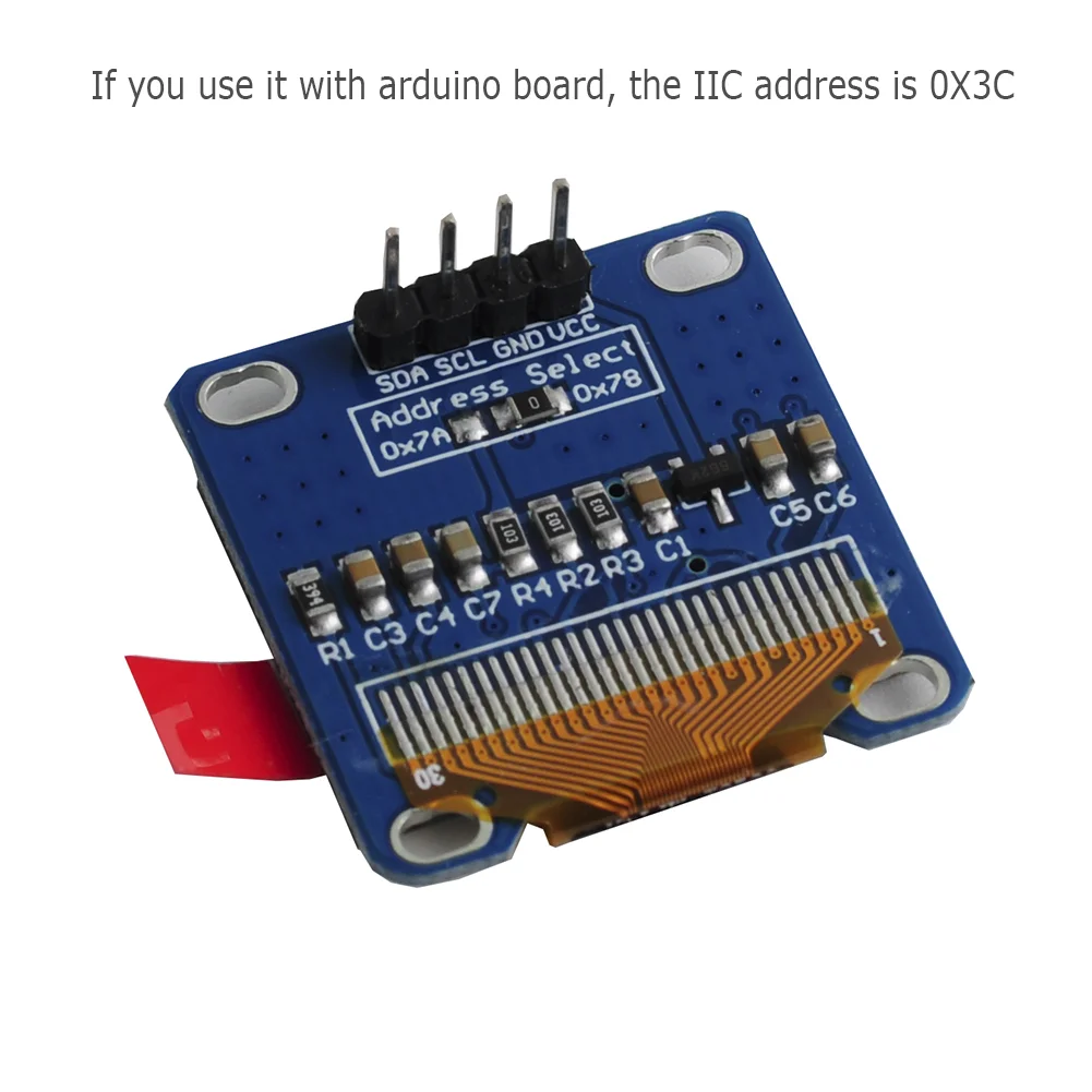 0.96 Inch White I2C OLED Display 128x64 SSD1306 for Arduino ESP32 Raspberry Pi | Ultra-Thin Low Power