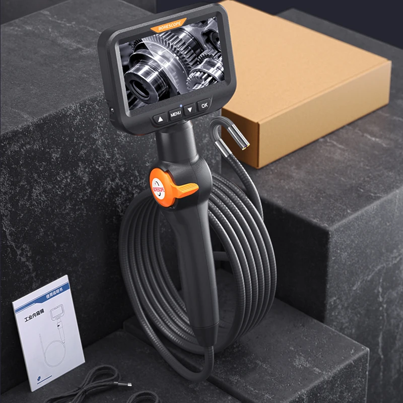360 Scharnierende Borescope 1080P 6.2mm 4.3inch LCD Monitor Industriële Inspectie Camera Met 2-weg Articulatie Voor Automotive