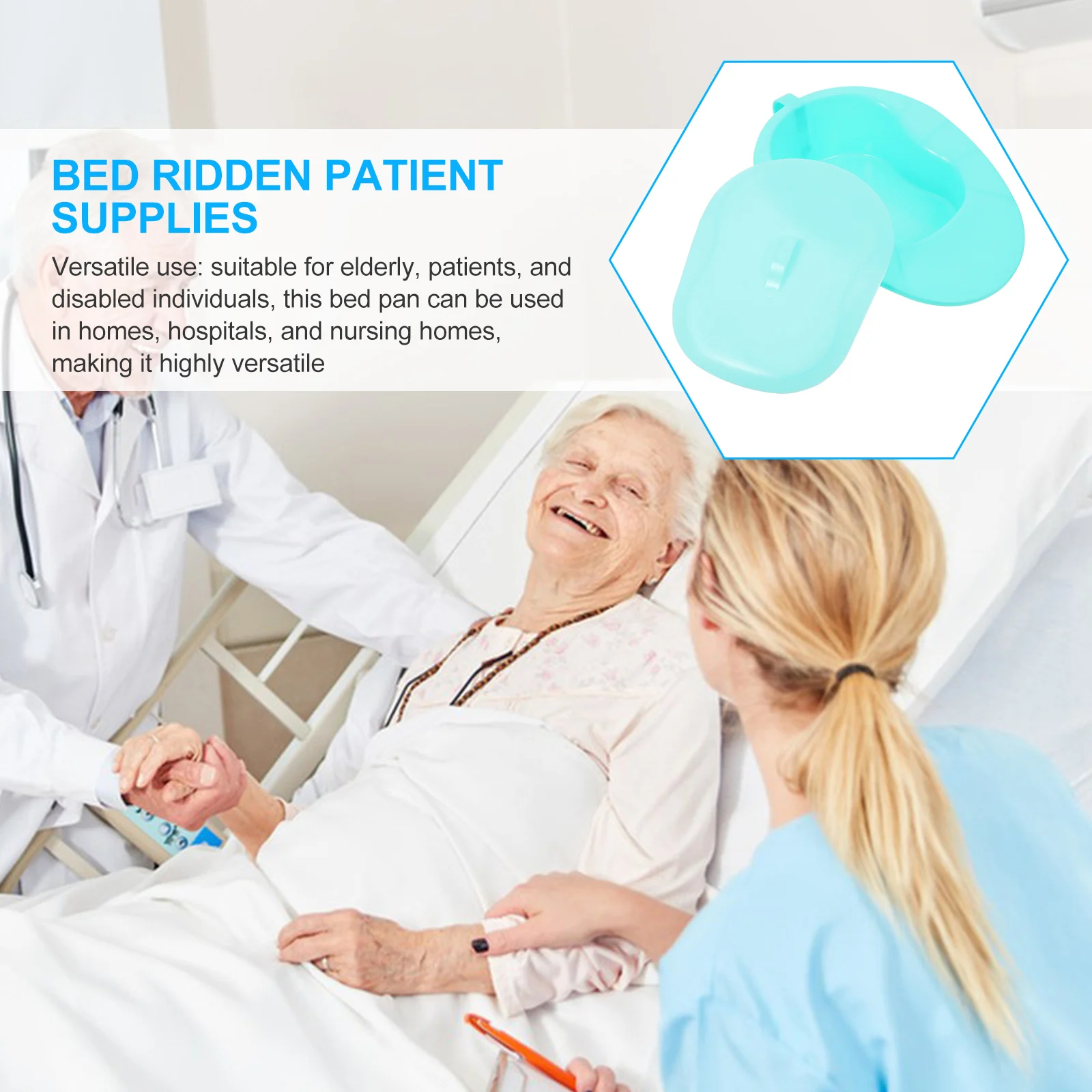 

Bed Pan With Lid Large Pee Bucket For Bedridden Patients Heavy Duty Portable Toilet For Elderly Men Women Smooth Slope