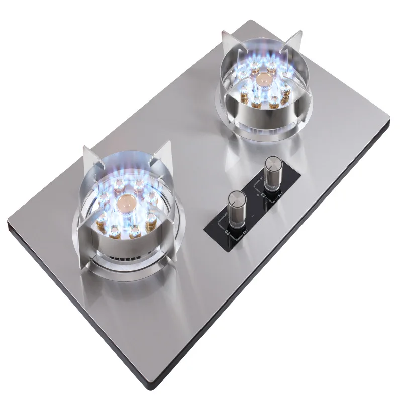 Kitchen Embedded  Household Liquefied Natural Gas Furnace Dual-Cooker Cooktop Regular Fire Stove