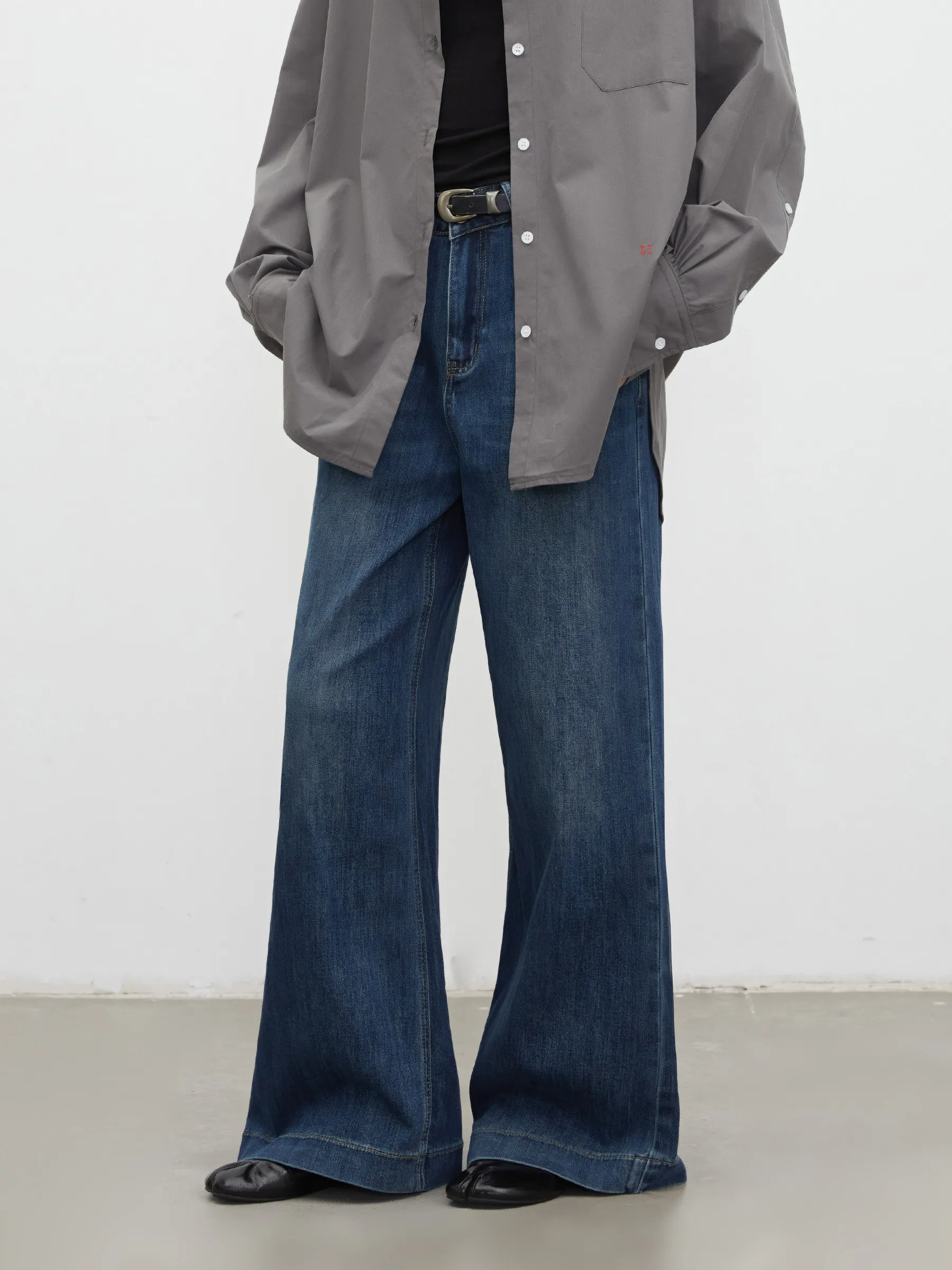 CHIC VEN New Women Pants Loose Casual Blue Retro High Waisted Slim Jeans Female Wide Legs Trousers Spring Autumn 2026