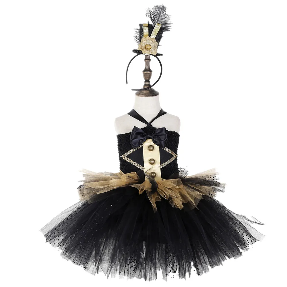 New Halloween Carnival Party Role Play Circus Tamer Knight Style Princess Dress With Feather Headpiece Stage Performance Outfit