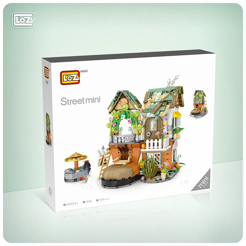 LOZ MINI Blocks Forest Cabin/dwarf Hub Street Views  Pressure relief/Folding/ Building Blocks Toys For Children Gifts