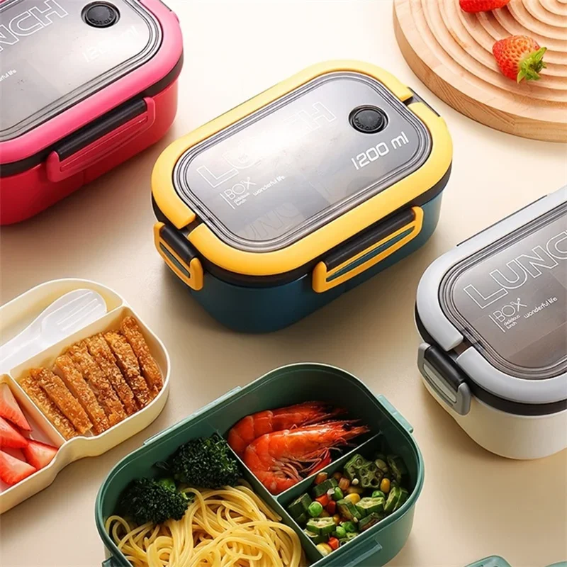 Portable Lunch Box For Kids Compartments Microwae Bento With Spoon Children Kid School Outdoor Camping Picnic Food Container