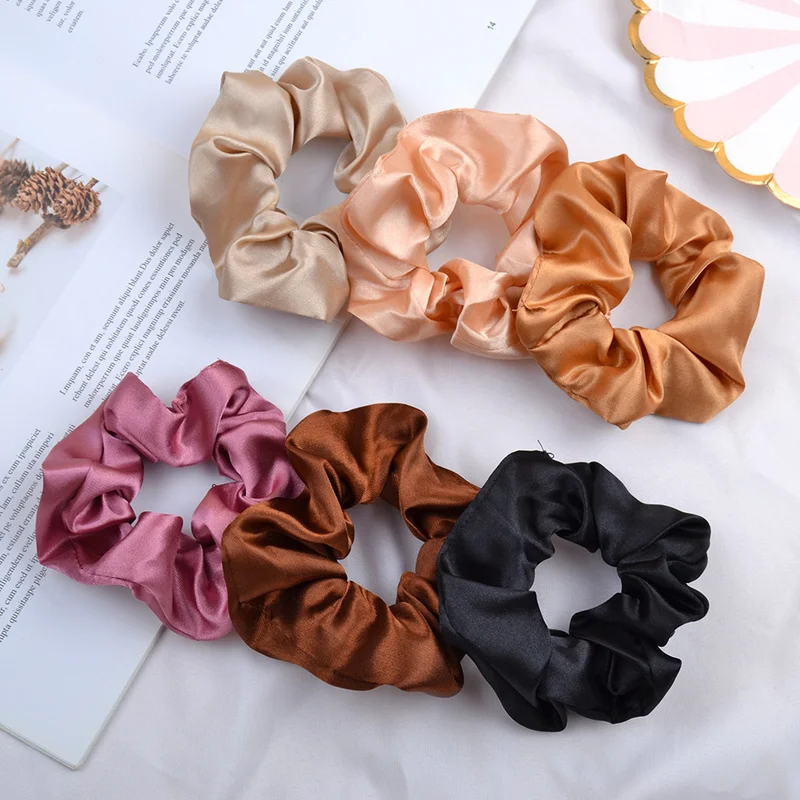 

3.9 Inch Women Silk Scrunchie Elastic Handmade Multicolor Hair Band Ponytail Holder Headband Hair Accessories Lace Gloves