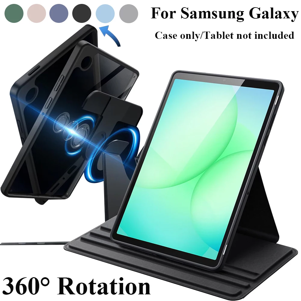 Drehbare Hülle für Samsung Tab A9/A11/A9+/A11+/S9/S9 FE/S10/S10 FE/S10 Lite/S11 mit Stifthalter, 360-Grad-Rotationsabdeckung