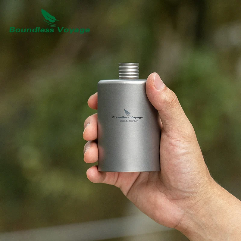 Boundless Voyage 200ml Titanium Pocket Flagon Camping Przenośna butelka na alkohol Napój Sportowy Outdoor Hip Flask Piknik Butelka na wino — zdjęcie 6