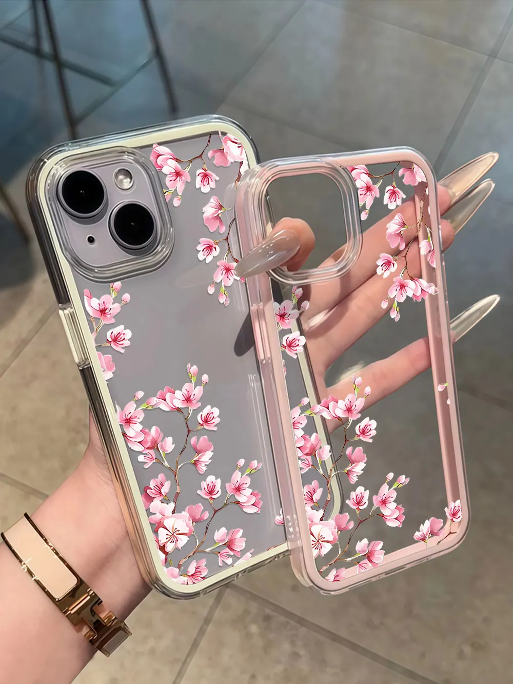 Langlebige, niedliche Pfirsichblüten-Handyhülle für Galaxy A57 A37 A55 A54 A35 A36 A15 A16 S23 S24 S25 S22 FE S26 Ultra Plus, transparente Hülle – Detail 11