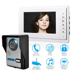 New Video Door Intercom Entry System Kit Wired Video Doorbell Phone Rainproof Call Panel IR Camera for Home Villa Building