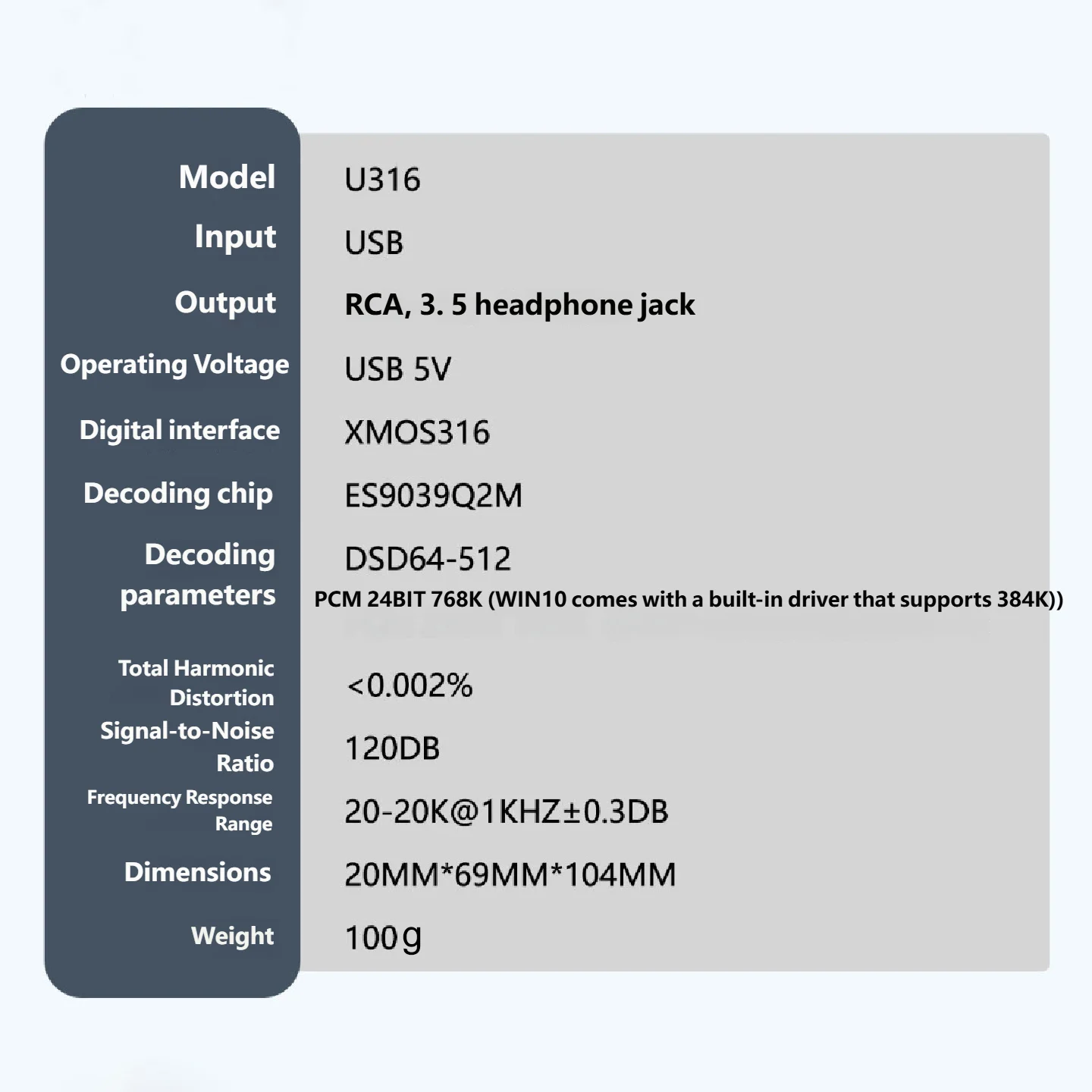 Immagine 7: YJCO Decoder HiFi ES9039Q2M Interfaccia Digitale XMOS XU316 DAC Audio USB DSD512 PCM 24BIT 768K