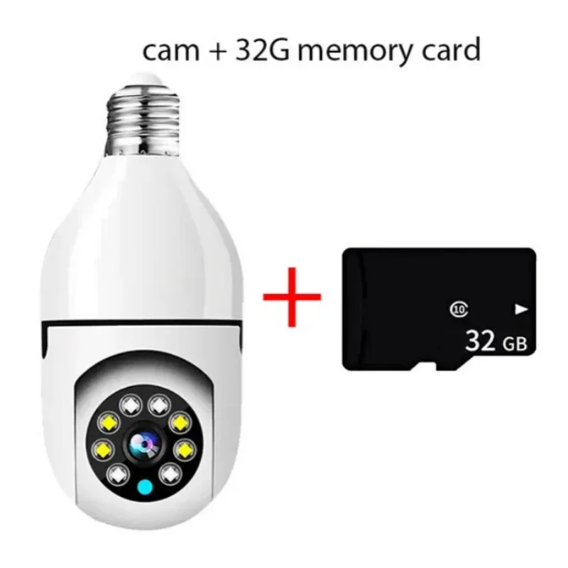 Panoramic lamp head camera wireless E27 light bulb camera 360-degree rotation night vision hot direct sales