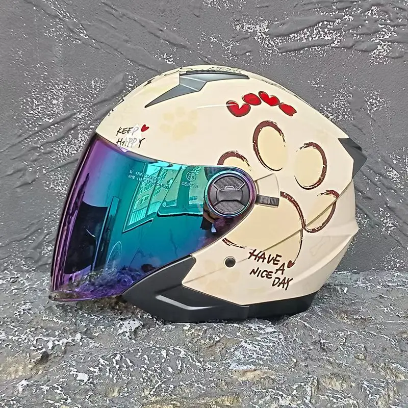 Hot ORZ DOT Certification Motorcycle Half Helmets Dual Lens Scooter Moto Helmet Casco Riding Capacete De Moto Motocross Helmets