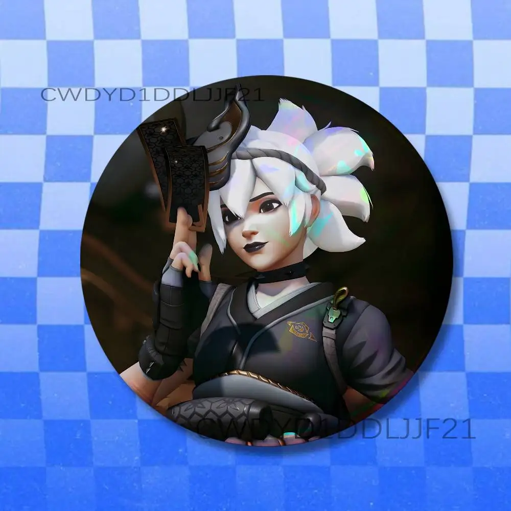O-Overwatch Kiriko  Badge Handmade Button Brooch for Backpack Hat Shirt Accessories Gifts