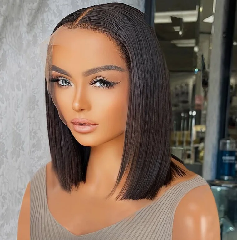 Glueless Lace Front Wig Human Hair Lace Frontal Wigs for Women Straight Bob Wigs