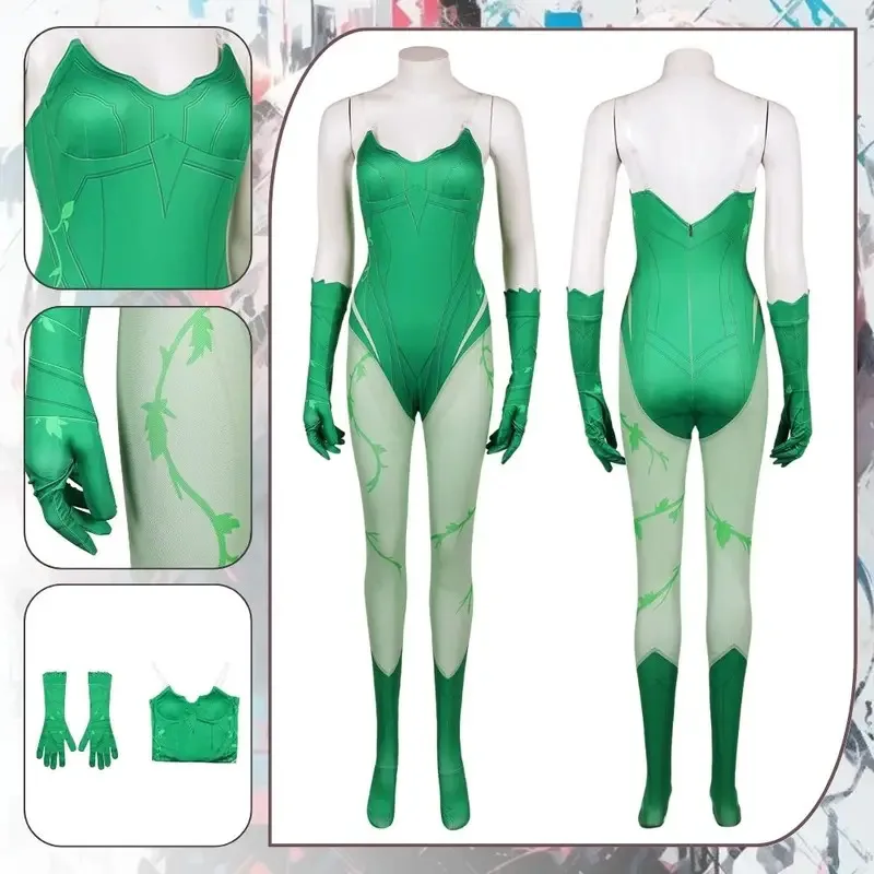 

Женский косплей плющ, фэнтезийный костюм, сексуальный женский зеленый комбинезон, комплект для косплея, карнавальный комплект на Хэллоуин