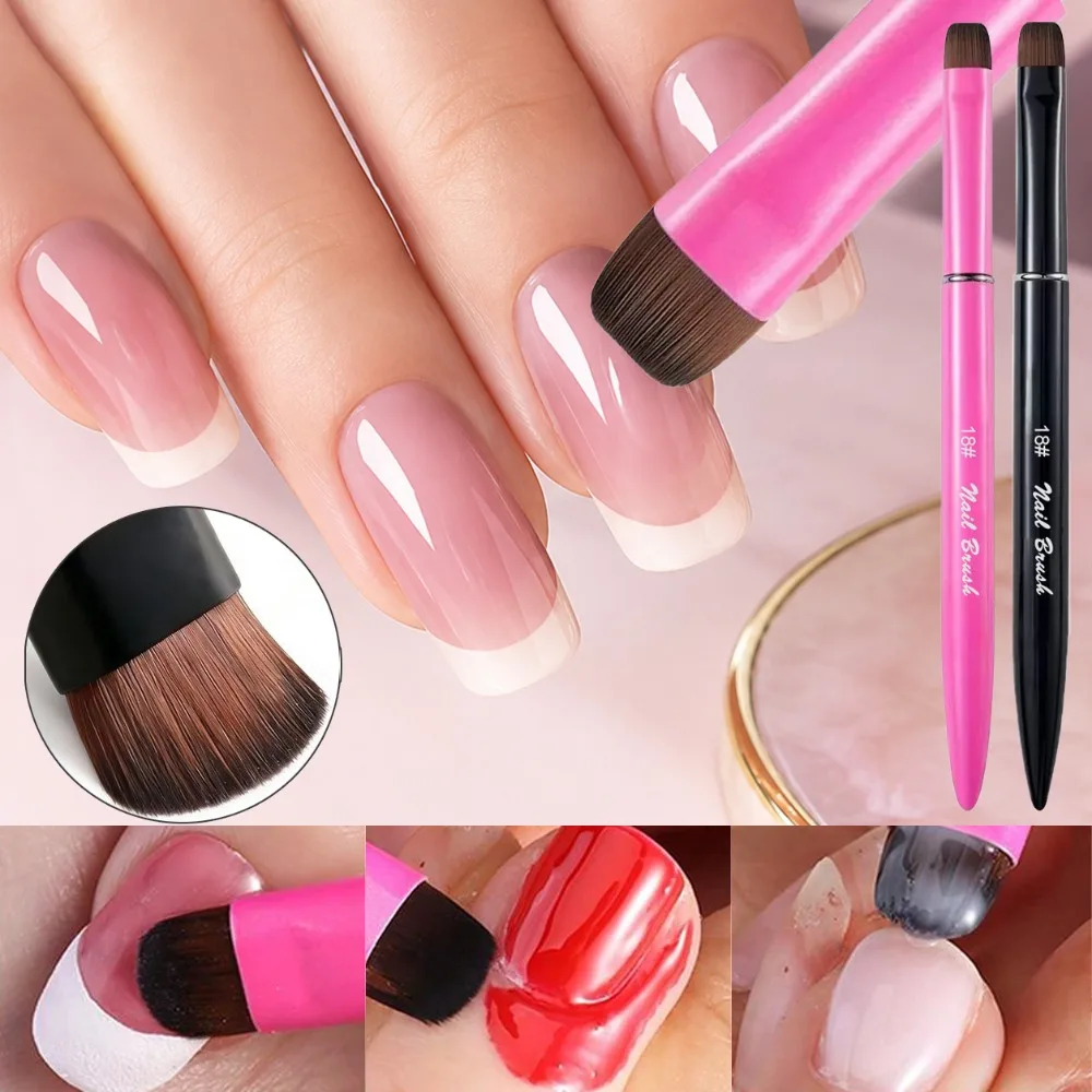 3 in 1 New French Nail Brush,with Multi-function Brush Head-Fine Nail Brush,Suitable for Gel and Acrylic Nails,Precise Cleaning