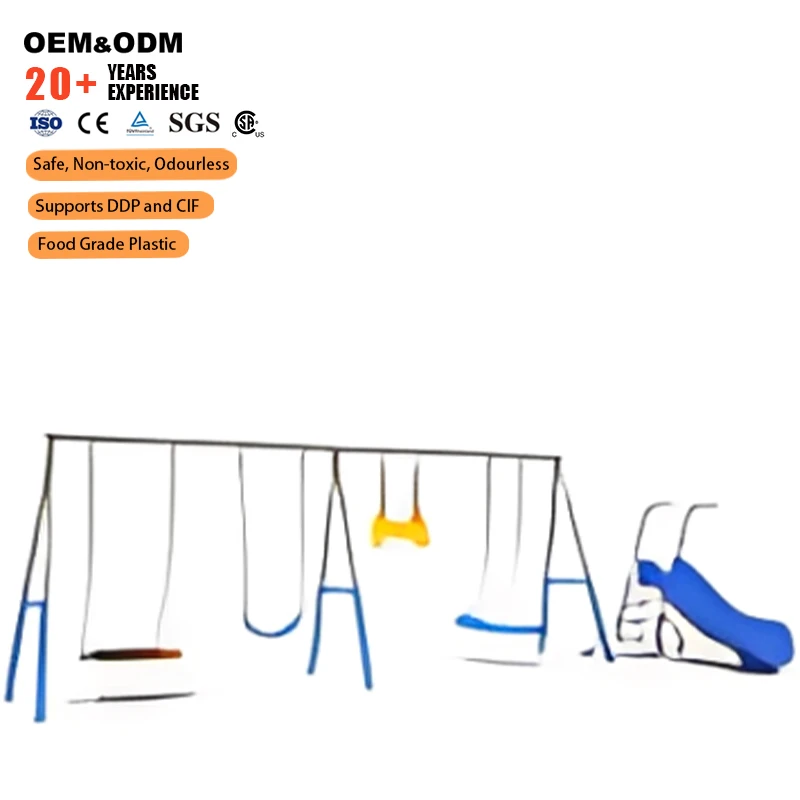 High Quality Commercial Playground Equipment Swing Set Slide Children LLDPE Plastic Steel School Park Community Manufacturer