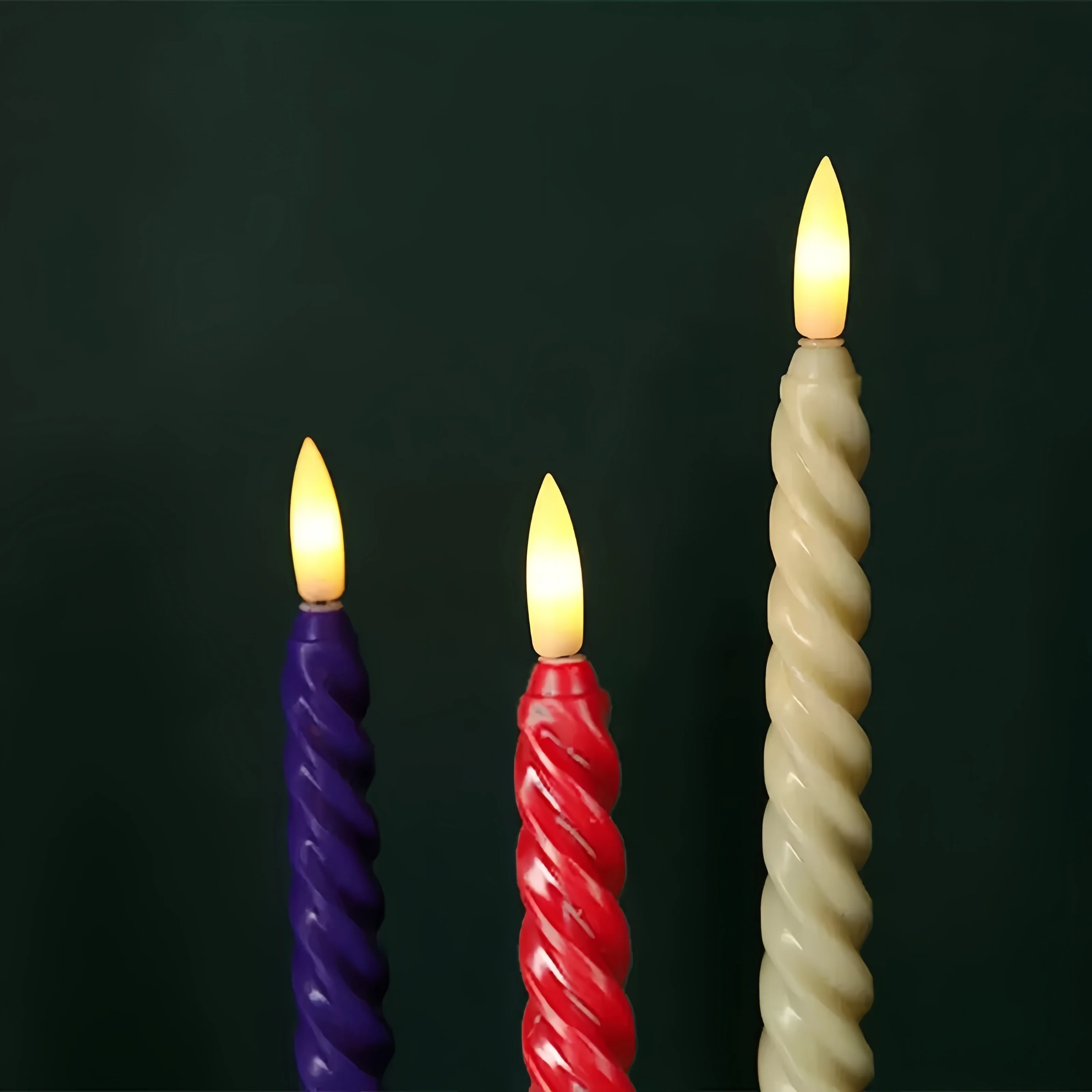 11' Spiral Flameless Led Taper Candle W/Remote Battery Powered Flickering LED Candlesticks Easter Wedding Anniversary Decoration