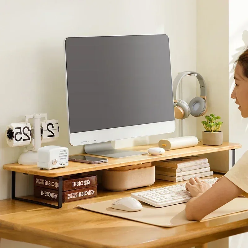 Desktop Computer ShelfElevated Desk Display Stand for Monitor Screen ElevationDormitory Table OrganizerErgonomic Monitor Stand