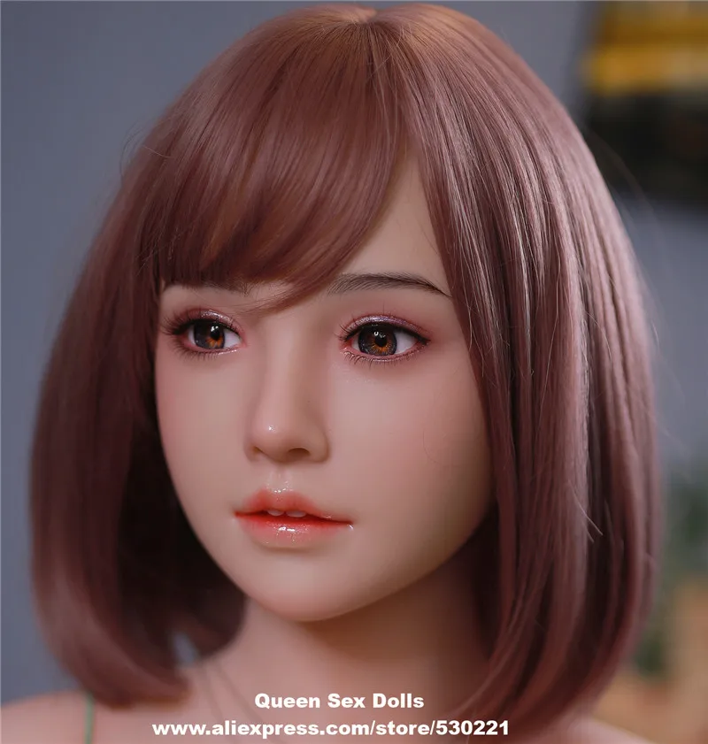 JYDOLL Implanted Hair Eyelash And Eyebrow Real Silicone Sex Dolls Head For Real Sized Huge Breast Big Ass Vagina TPE Adult Doll