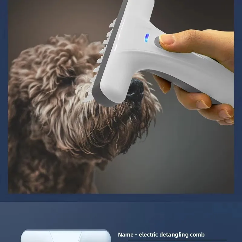 dog comb Electric Rotary Dematting Massage Comb for Long Hair Dogs Cats with Recessed Rotating Blades Anti Tangle Grooming Tool