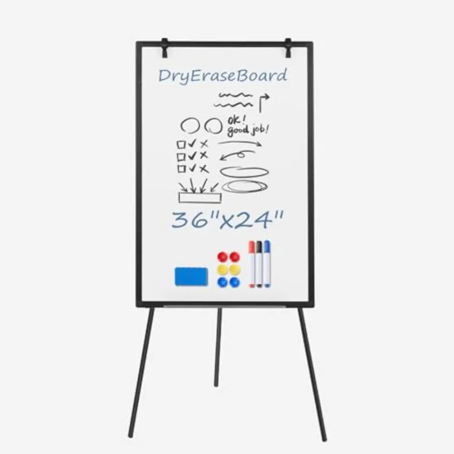 

Whiteboard Easel 36 x 24 Inch Magnetic White Board Dry Erase Porbable Boards Height Adjustable Dry Erase Board with Stand for S