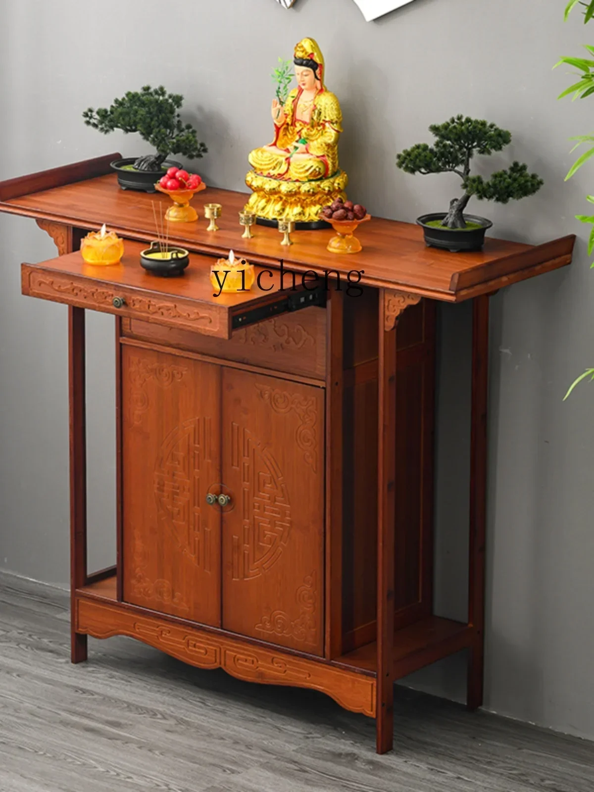 ZZXL Chinese shrine offering table shrine household incense table God of Wealth cabinet Buddhist table