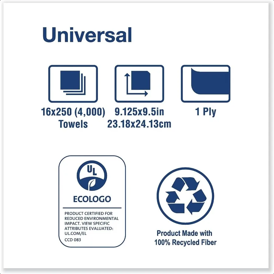 Toalla de mano plegable Tork Natural H2 Universal 100 fibras recicladas 16 x 250 hojas MK530A
