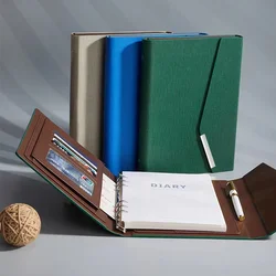 Business Meeting Binder Notebook 6 Holes line Magnetic clasp Diary Loose Leaf Notepad Agenda Traveler Journal