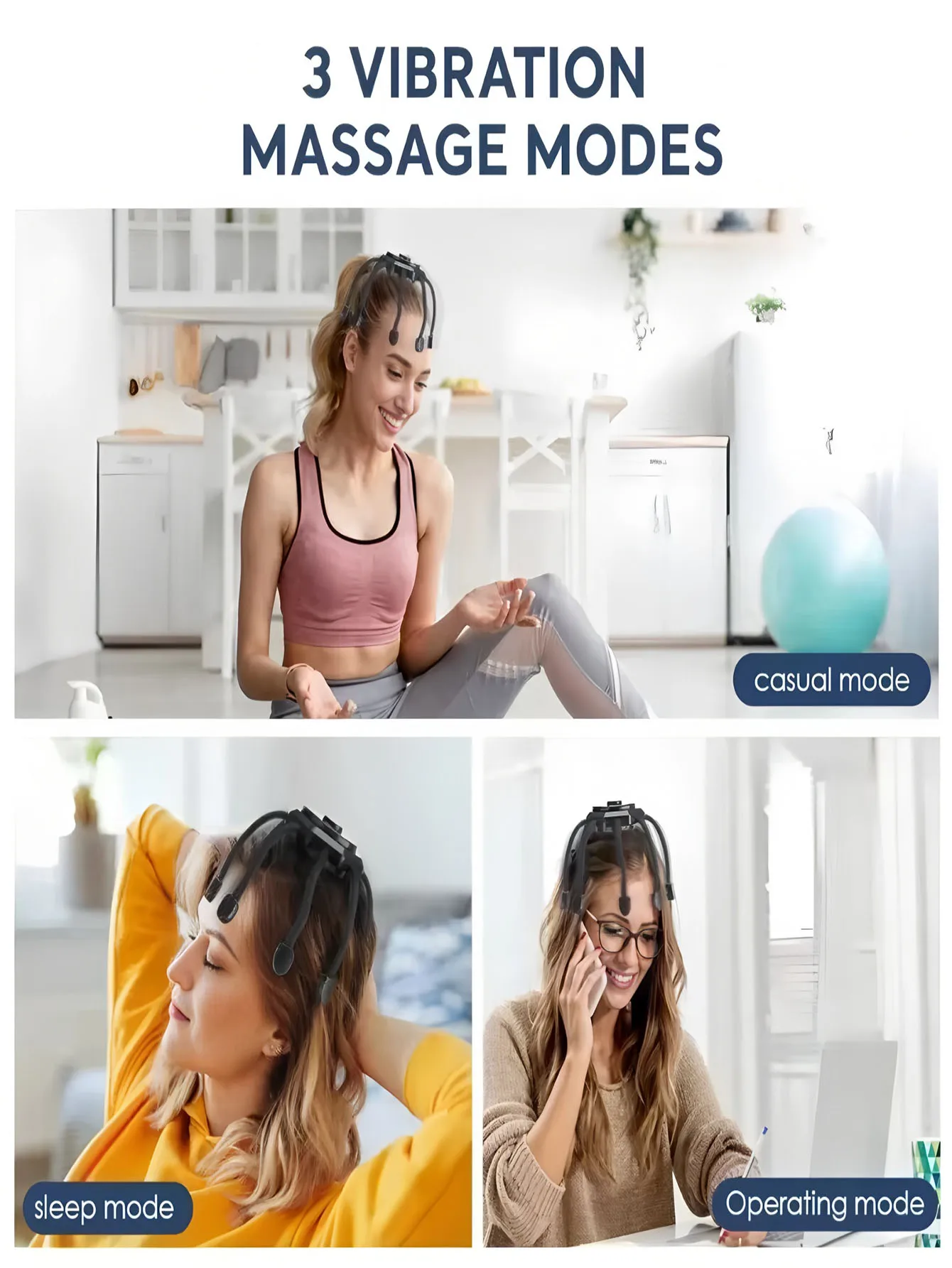 

2026 Ultra Scalp Massager, Head Massager Stress Release Massager with 8-FrequencyVibratingContacts360 DegreePortableRechargeable