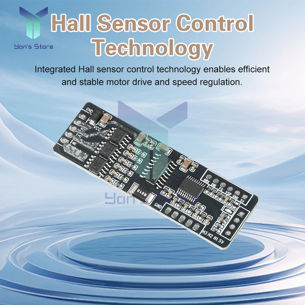 DC 7-40V 4A 24W Max BLDC Small Power Hall Three-phase DC Brushless Motor Drive Board Speed Regulator Driver