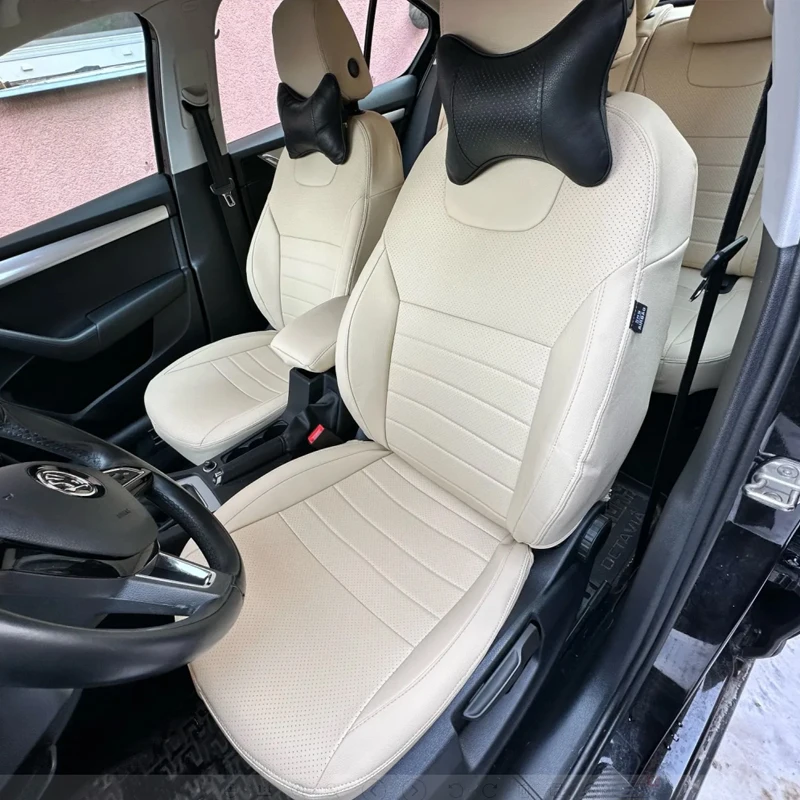 

Custom Fit Car Seat Covers Protector Accessories 5 Seats Full Set Faux Leather for 2013-2023 Skoda Octavia 2013-2017 Skoda Yeti