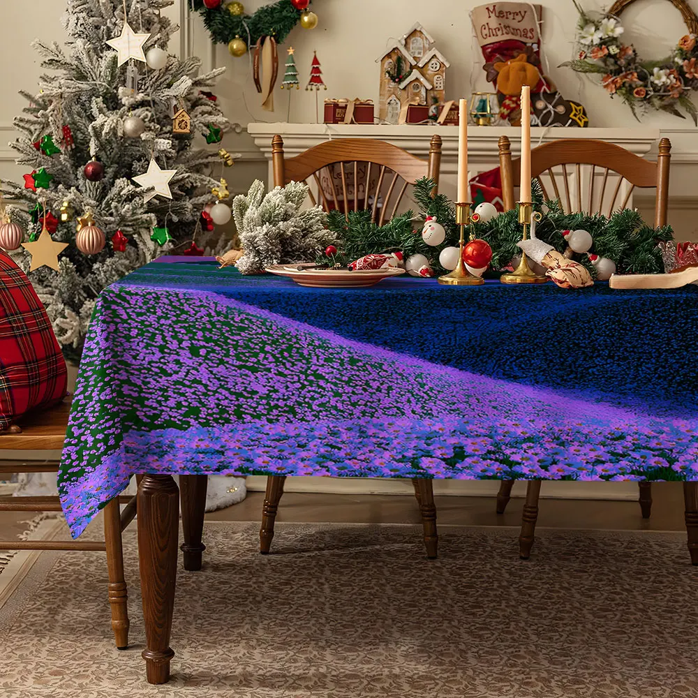 Daisy Field Waterproof table cloth, splash-proof tablecloth, for party, Halloween, Christmas, dining, camping