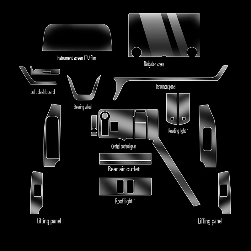 

Tpu Transparent Film for Lexus GX GX550h 2024 Car Interior Sticker Center Console Navigation Gear Door Protector Accessories