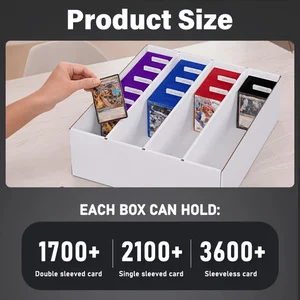 1pcs 4 Row Trading Card Storage Box, 4000+ Standard Cardboard Storage Box, Fits CCG/PTCG/Sports Card