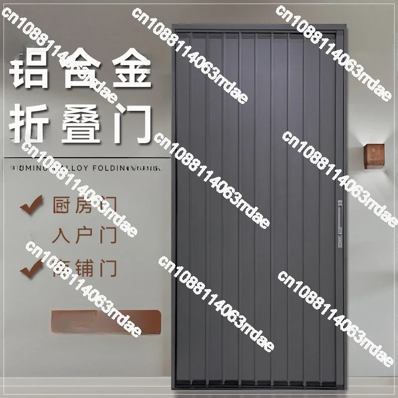 All Aluminum Alloy Folding Sliding Door, Invisible Bathroom, Kitchen, Store Partition, Retractable Simple Sliding Door