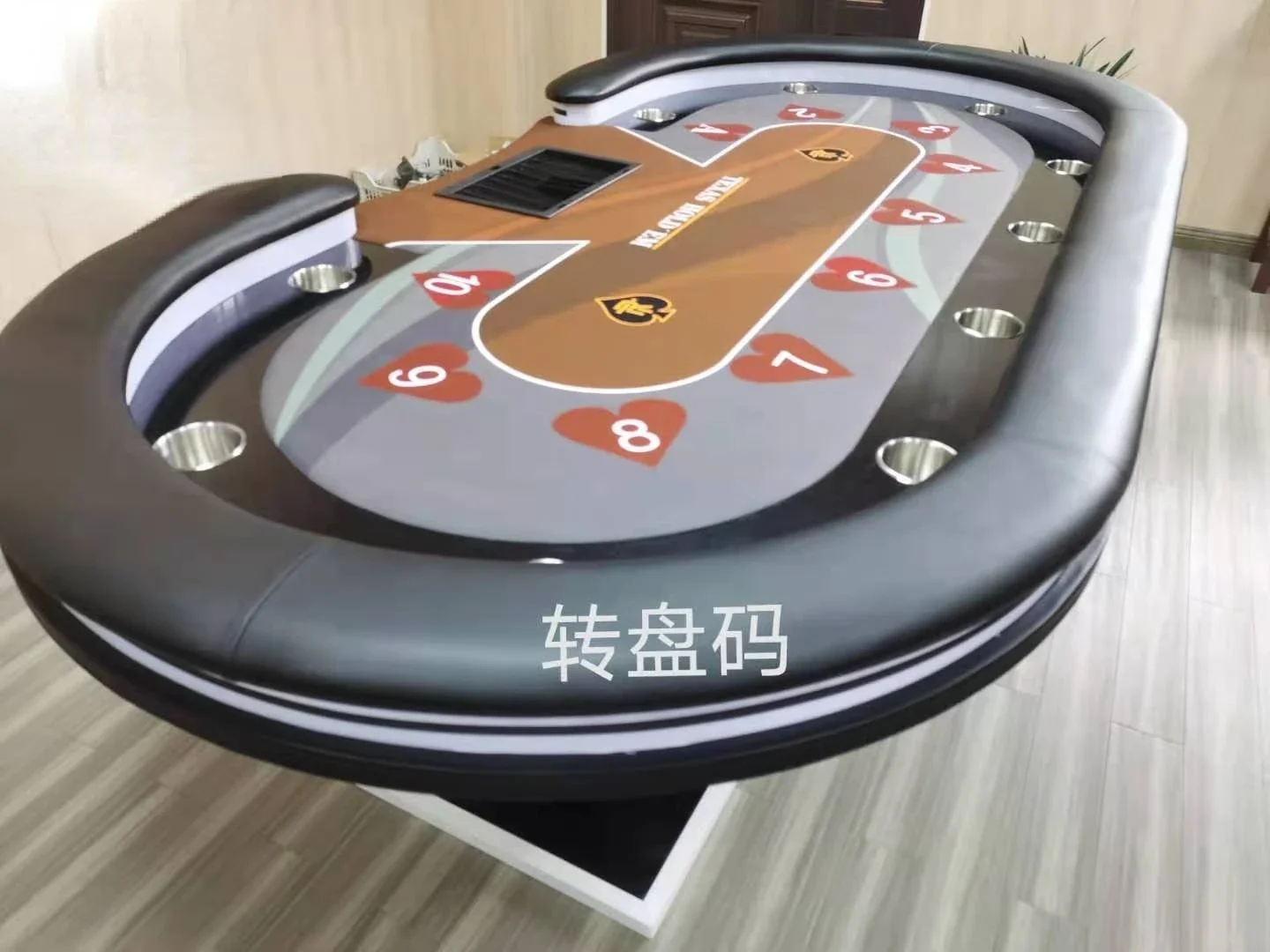 Poker Table with Remote Control LED Light Desktop Cloth Cushion Color Size Can Be Customized