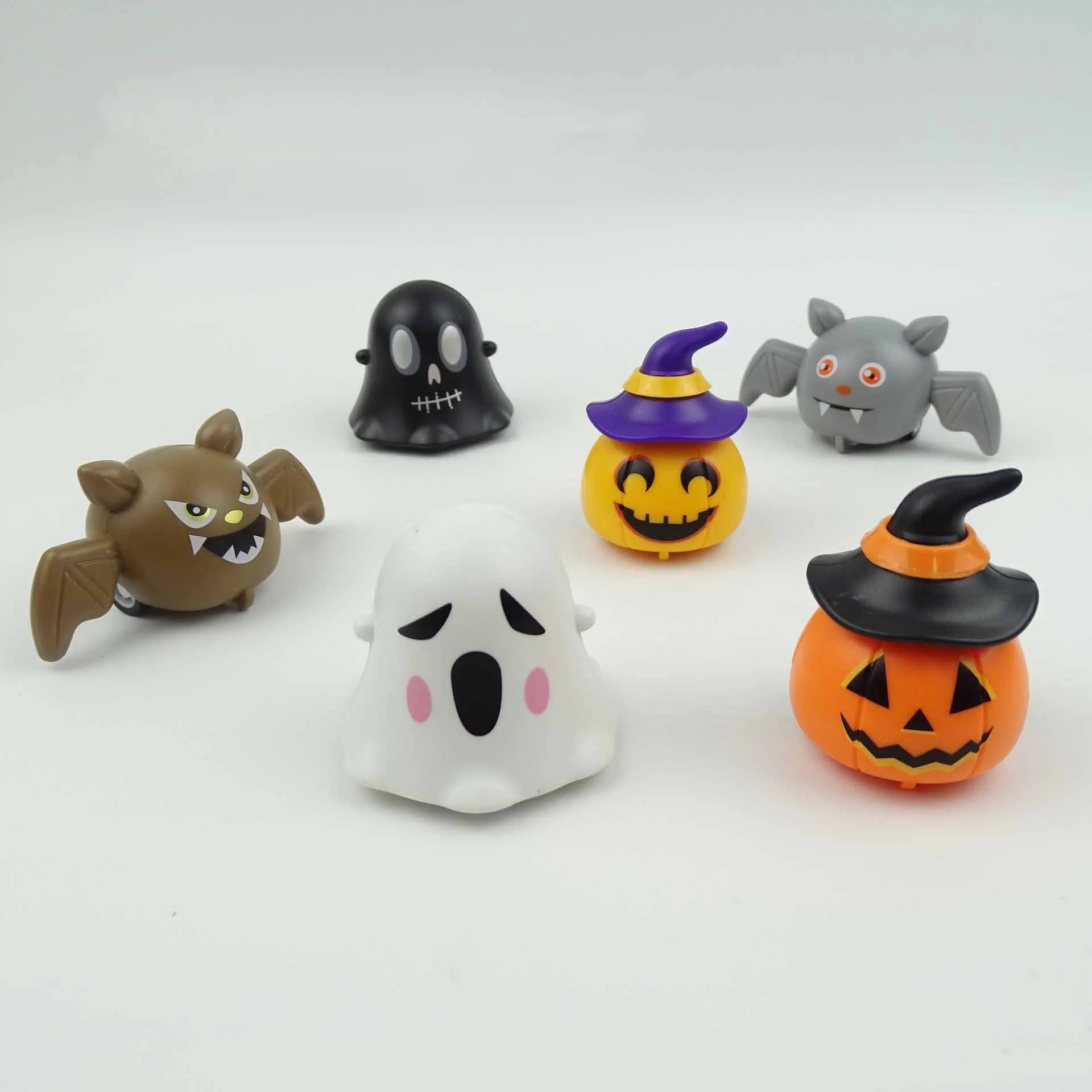 5Pcs Children's Pull Back Car Toys Halloween Novelty Bat Pumpkin Ghost Small Car Fun Children's Gifts Twisted Egg Toys