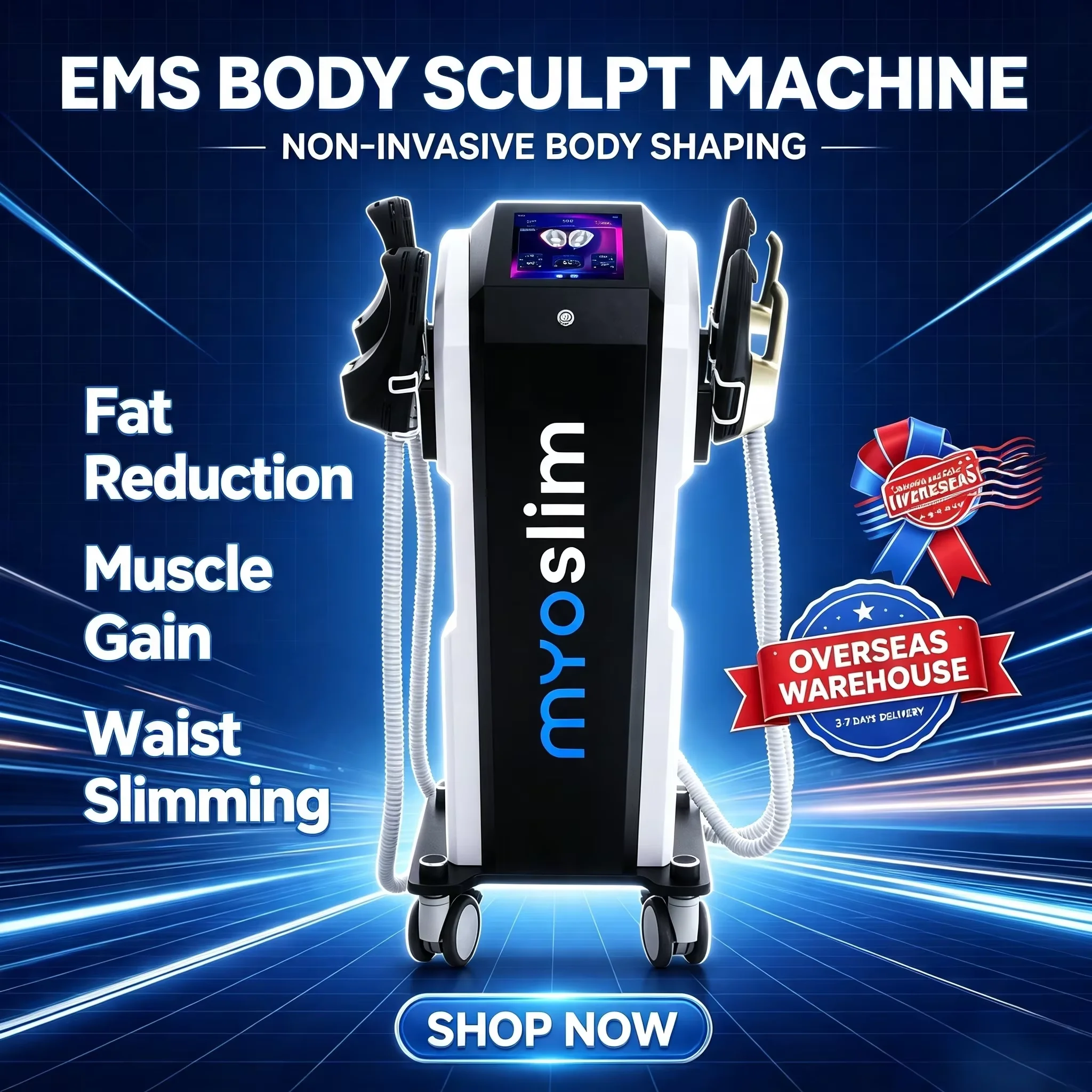 MYOSLIM EMS Body Sculpt Machine Vertical Trolley Body Contouring Buttock Lifting Muscle Stimulation Spa Shaping Machine