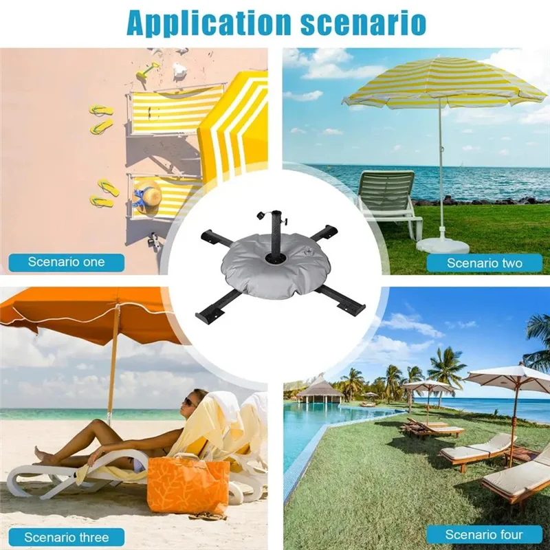 

Parasol Umbrella Base Foldable Outdoor Patio Parasol Weight Base Folding Deck Umbrella Weight Stand Camping Part-New