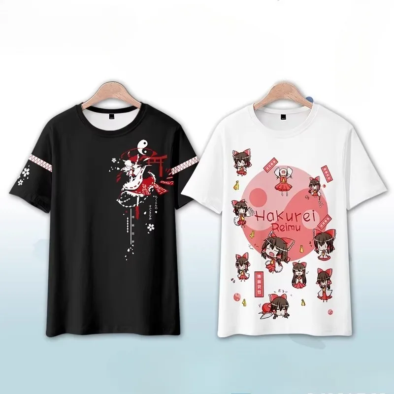 Touhou Game Reimu Hakurei Anime T-Shirt Unisex Men Women Tee Shirt Short Sleeve Tops