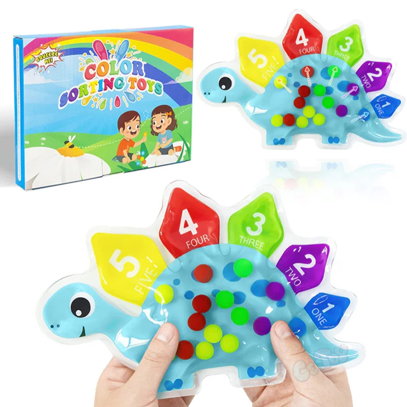 Jouet sensoriel de tri Montessori 5 couleurs pour enfants, jeu d'apprentissage éducatif avec boules colorées pour le développement de la motricité Fine