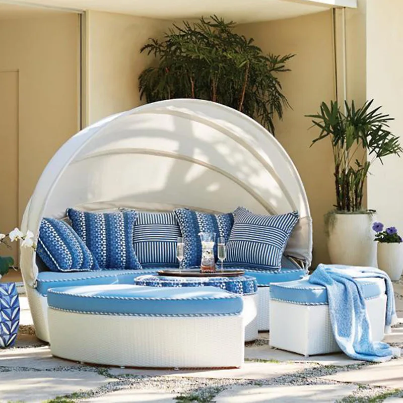 

Lying Pool Nordic Bird's Nest Round Bed Courtyard Villa Garden Rattan Sofa Combination