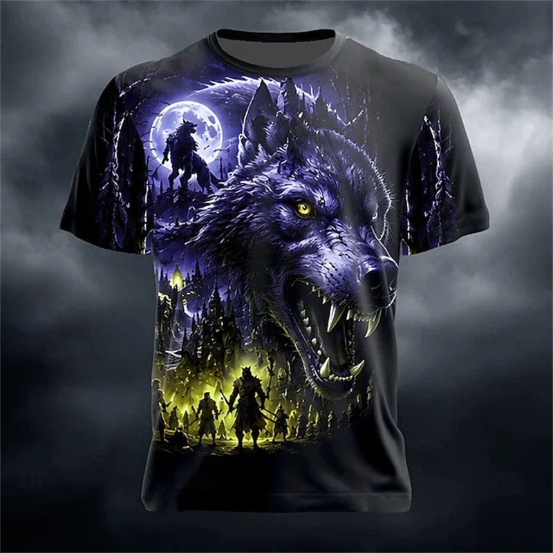 Vintage Gothic Skull 3D Print T‑Shirt for Men Burning Fire Graphic Short Sleeve Crew Neck Street Punk Tee Halloween Party Tops