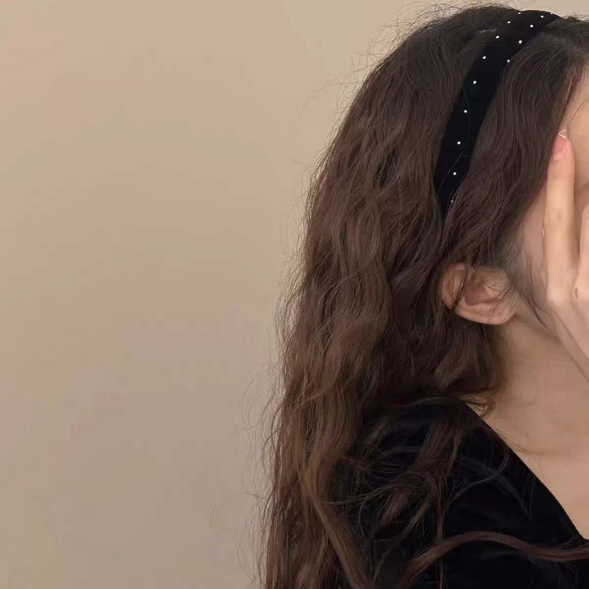 Velvet Headband with Starry Pattern for Women, New Simple and Fashionable High-Top Hairband, Hair Accessory